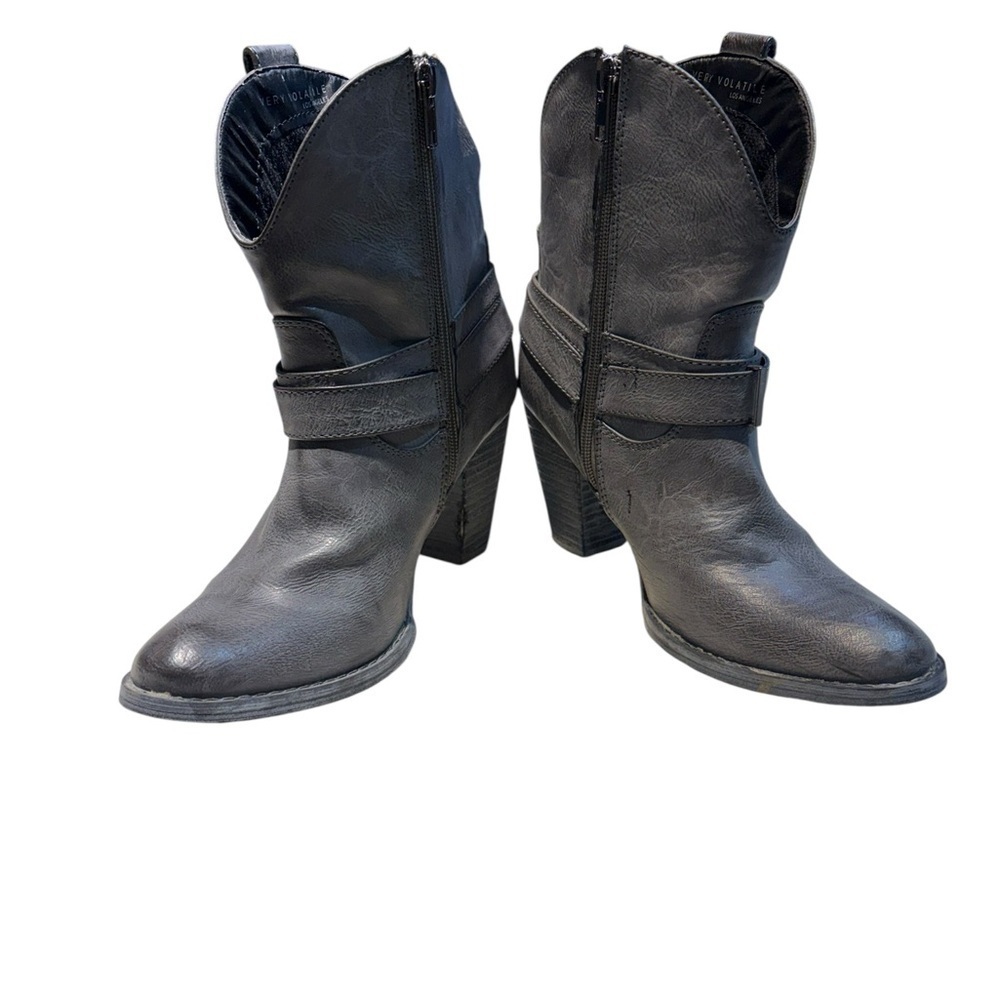 Very Volatile Women's Mid-Calf Heeled Western Boots Gray Size 8